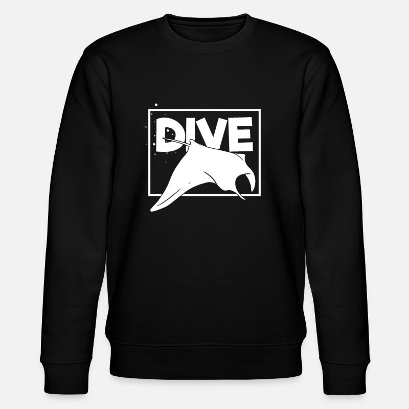 Dive with Manta Rays - Diving - Stanley/Stella CHANGER Unisex Organic Sweatshirt - black