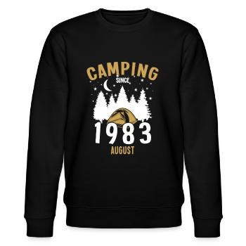 Anniversaire: Camping depuis août 1983 Camping - Sweat bio CHANGER Stanley/Stella Unisexe - noir - Devant - Nik (191cm) & Marisol (170cm)