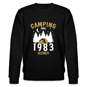 Anniversaire: Camping depuis décembre 1983 Camping - Sweat bio CHANGER Stanley/Stella Unisexe - noir - Devant - Nik (191cm) & Marisol (170cm)