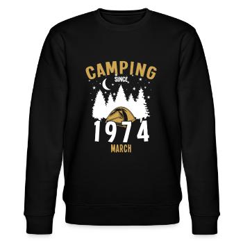 Anniversaire: Camping depuis mars 1974 Camping - Sweat bio CHANGER Stanley/Stella Unisexe - noir - Devant - Nik (191cm) & Marisol (170cm)