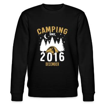 Anniversaire: Camping depuis décembre 2016 Zelten - Sweat bio CHANGER Stanley/Stella Unisexe - noir - Devant - Nik (191cm) & Marisol (170cm)