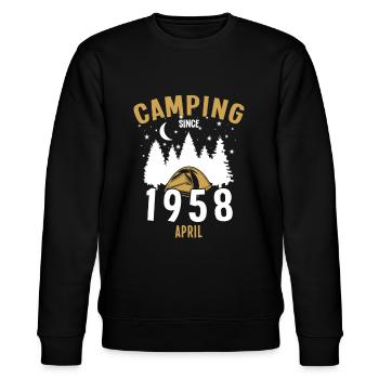 Anniversaire: Camping depuis avril 1958 Zelten - Sweat bio CHANGER Stanley/Stella Unisexe - noir - Devant - Nik (191cm) & Marisol (170cm)