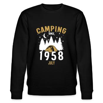 Anniversaire: Camping depuis juillet 1958 Zelten - Sweat bio CHANGER Stanley/Stella Unisexe - noir - Devant - Nik (191cm) & Marisol (170cm)