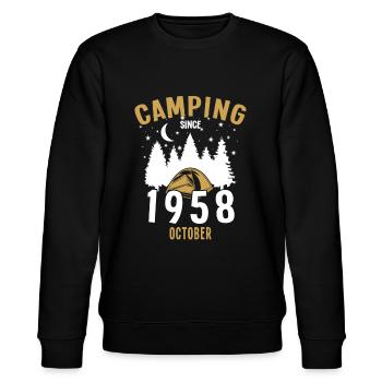 Anniversaire: Camping depuis Octobre 1958 Zelten - Sweat bio CHANGER Stanley/Stella Unisexe - noir - Devant - Nik (191cm) & Marisol (170cm)