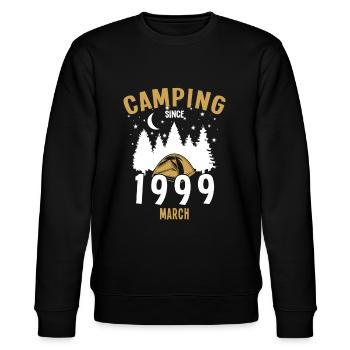 Anniversaire: Camping depuis mars 1999 Zelten - Sweat bio CHANGER Stanley/Stella Unisexe - noir - Devant - Nik (191cm) & Marisol (170cm)