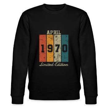 Date de naissance : Avril 1970 - Edition Limitée Rétro - Sweat bio CHANGER Stanley/Stella Unisexe - noir - Devant - Nik (191cm) & Marisol (170cm)