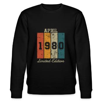 Date de naissance : Avril 1980 - Edition Limitée Rétro - Sweat bio CHANGER Stanley/Stella Unisexe - noir - Devant - Nik (191cm) & Marisol (170cm)