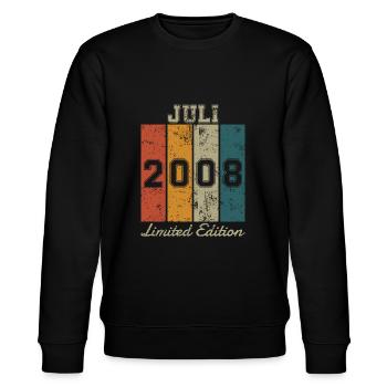 Geburtstag: Juli 2008 - Limited Edition Retro - Stanley/Stella Unisex Bio-Sweatshirt CHANGER  - Schwarz - Vorne - Nik (191cm) & Marisol (170cm)