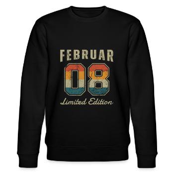 Geburtstag: Februar 2008 - Limited Edition Retro - Stanley/Stella Unisex Bio-Sweatshirt CHANGER  - Schwarz - Vorne - Nik (191cm) & Marisol (170cm)