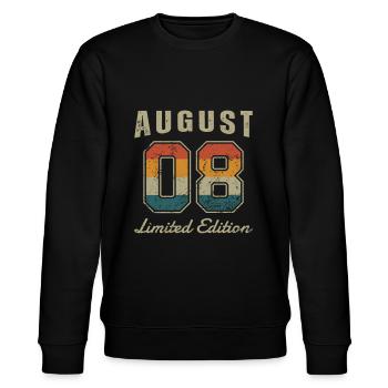 Geburtstag: August 2008 - Limited Edition Retro - Stanley/Stella Unisex Bio-Sweatshirt CHANGER  - Schwarz - Vorne - Nik (191cm) & Marisol (170cm)