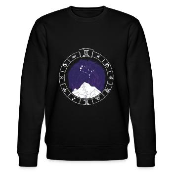 Zodiac sign Gemini - Zodiac sign - Birth - Stanley/Stella CHANGER Unisex Organic Sweatshirt - black - Front - Nik (191cm) & Marisol (170cm)