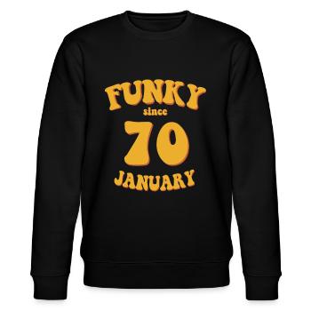 Funky Birthday: January 1970 - Flower Power - Stanley/Stella CHANGER Unisex Organic Sweatshirt - black - Front - Nik (191cm) & Marisol (170cm)