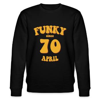 Funky Birthday: April 1970 - Flower Power - Stanley/Stella CHANGER Unisex Organic Sweatshirt - black - Front - Nik (191cm) & Marisol (170cm)