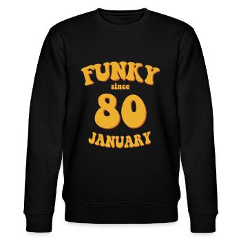 Funky Birthday: January 1980 - Flower Power - Stanley/Stella CHANGER Unisex Organic Sweatshirt - black - Front - Nik (191cm) & Marisol (170cm)