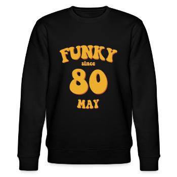 Funky Birthday: May 1980 - Flower Power - Stanley/Stella CHANGER Unisex Organic Sweatshirt - black - Front - Nik (191cm) & Marisol (170cm)