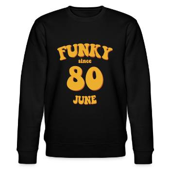 Funky Birthday: June 1980 - Flower Power - Stanley/Stella CHANGER Unisex Organic Sweatshirt - black - Front - Nik (191cm) & Marisol (170cm)