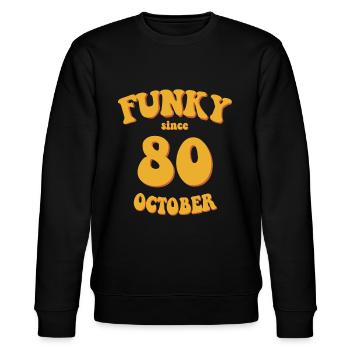 Funky Birthday: October 1980 - Flower Power - Stanley/Stella CHANGER Unisex Organic Sweatshirt - black - Front - Nik (191cm) & Marisol (170cm)