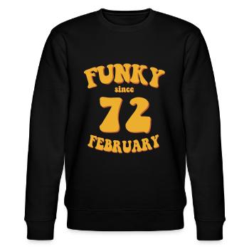 Funky Birthday: Février 1972 - Flower Power - Sweat bio CHANGER Stanley/Stella Unisexe - noir - Devant - Nik (191cm) & Marisol (170cm)