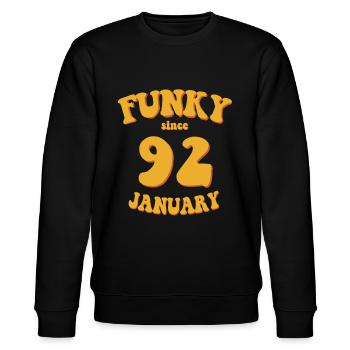 Funky Birthday: January 1992 - Flower Power - Stanley/Stella CHANGER Unisex Organic Sweatshirt - black - Front - Nik (191cm) & Marisol (170cm)