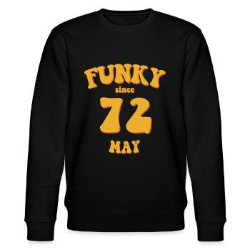 Funky Birthday: May 1972 - Flower Power - Stanley/Stella CHANGER Unisex Organic Sweatshirt - black - Front - Nik (191cm) & Marisol (170cm)