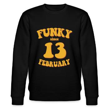 Funky Birthday: February 2003 - Flower Power - Stanley/Stella CHANGER Unisex Organic Sweatshirt - black - Front - Nik (191cm) & Marisol (170cm)