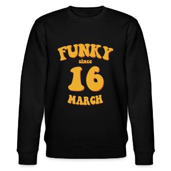 Funky Anniversaire: Mars 2016 - Flower Power - Sweat bio CHANGER Stanley/Stella Unisexe - noir - Devant - Nik (191cm) & Marisol (170cm)