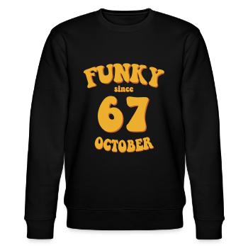 Funky Birthday: October 1967 - Flower Power - Stanley/Stella CHANGER Unisex Organic Sweatshirt - black - Front - Nik (191cm) & Marisol (170cm)