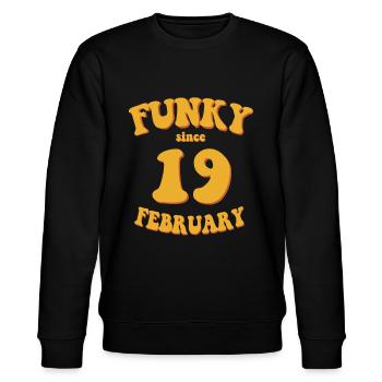 Funky Anniversaire: Février 2019 - Flower Power - Sweat bio CHANGER Stanley/Stella Unisexe - noir - Devant - Nik (191cm) & Marisol (170cm)