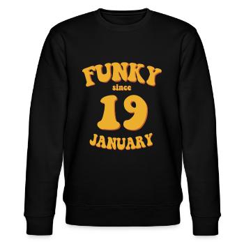 Funky Anniversaire: Janvier 2019 - Flower Power - Sweat bio CHANGER Stanley/Stella Unisexe - noir - Devant - Nik (191cm) & Marisol (170cm)