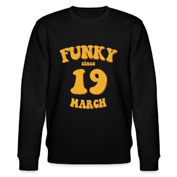 Funky Anniversaire: Mars 2019 - Flower Power - Sweat bio CHANGER Stanley/Stella Unisexe - noir - Devant - Nik (191cm) & Marisol (170cm)