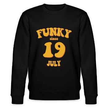 Funky Anniversaire: Juillet 2019 - Flower Power - Sweat bio CHANGER Stanley/Stella Unisexe - noir - Devant - Nik (191cm) & Marisol (170cm)