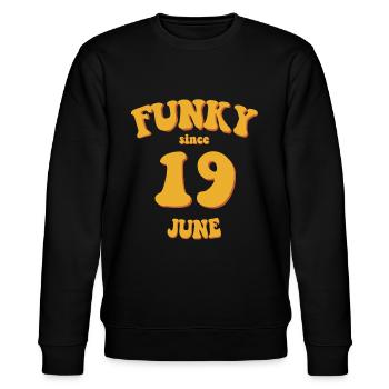 Funky Anniversaire: Juin 2019 - Flower Power - Sweat bio CHANGER Stanley/Stella Unisexe - noir - Devant - Nik (191cm) & Marisol (170cm)
