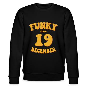 Funky Anniversaire: Décembre 2019 - Flower Power - Sweat bio CHANGER Stanley/Stella Unisexe - noir - Devant - Nik (191cm) & Marisol (170cm)