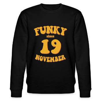Funky Anniversaire: Novembre 2019 - Flower Power - Sweat bio CHANGER Stanley/Stella Unisexe - noir - Devant - Nik (191cm) & Marisol (170cm)
