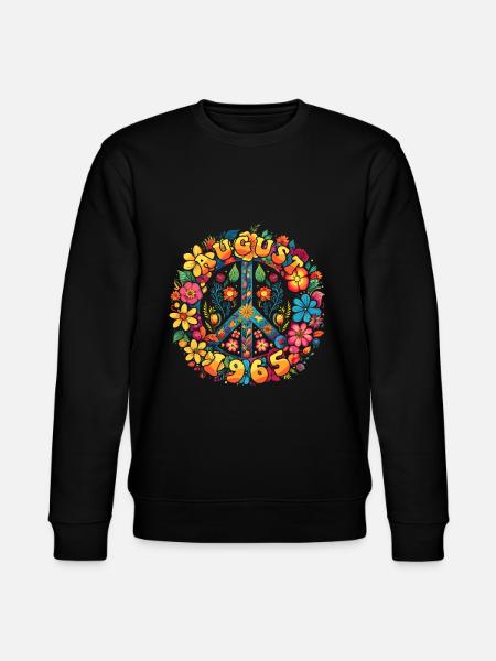 Flower Power Hippie Geburstag - August 1965 - Stanley/Stella Unisex Bio-Sweatshirt CHANGER  - Schwarz