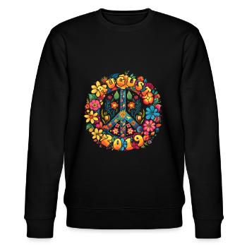 Flower Power Hippie Birthday - Août 2019 - Sweat bio CHANGER Stanley/Stella Unisexe - noir - Devant - Nik (191cm) & Marisol (170cm)
