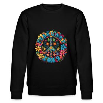 Flower Power Hippie Birthday - Février 2019 - Sweat bio CHANGER Stanley/Stella Unisexe - noir - Devant - Nik (191cm) & Marisol (170cm)