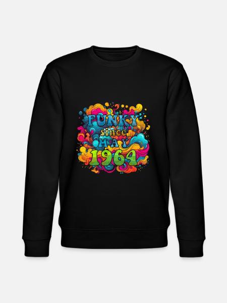Funky Geburtstag: Mai 1964 - Psychadelic - Stanley/Stella Unisex Bio-Sweatshirt CHANGER - Schwarz