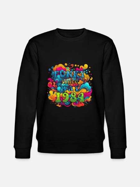 Funky Geburtstag: Mai 1984 - Psychadelic - Stanley/Stella Unisex Bio-Sweatshirt CHANGER  - Schwarz