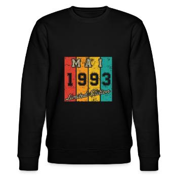 Date de naissance : Mai 1993 - Édition limitée rétro - Sweat bio CHANGER Stanley/Stella Unisexe - noir - Devant - Nik (191cm) & Marisol (170cm)
