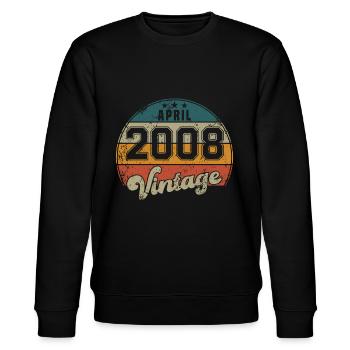 Anniversaire Vintage - Avril 2008 - Idée cadeau - Sweat bio CHANGER Stanley/Stella Unisexe - noir - Devant - Nik (191cm) & Marisol (170cm)
