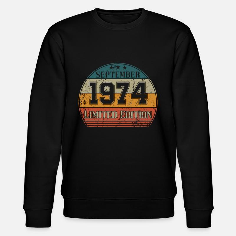 Anniversaire - Édition limitée septembre 1974 - Sweat bio CHANGER Stanley/Stella Unisexe - noir