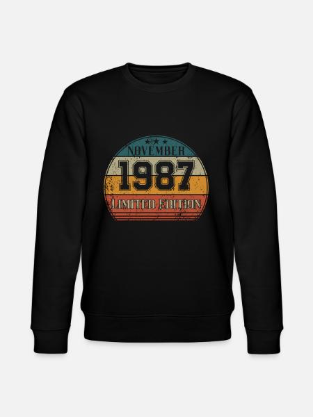 Geburtstag - Limited Edition November 1987 - Stanley/Stella Unisex Bio-Sweatshirt CHANGER - Schwarz