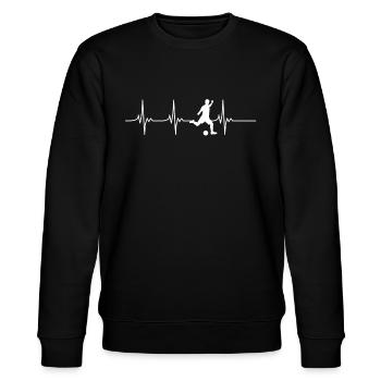Tshirt Fussball Jungen Herzschlag Jungs Fußballer - Stanley/Stella Unisex Bio-Sweatshirt CHANGER  - Schwarz - Vorne - Nik (191cm) & Marisol (170cm)