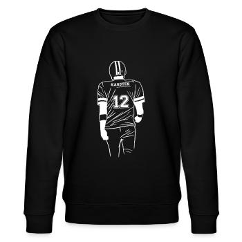 Karsten american football - Stanley/Stella CHANGER Unisex Organic Sweatshirt - black - Front - Nik (191cm) & Marisol (170cm)