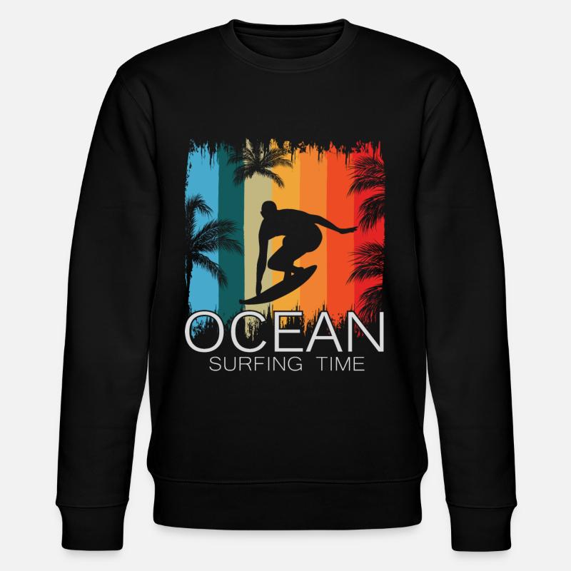 Ocean Surfing Time Wassersport Surfer - Stanley/Stella Unisex Bio-Sweatshirt CHANGER - Schwarz