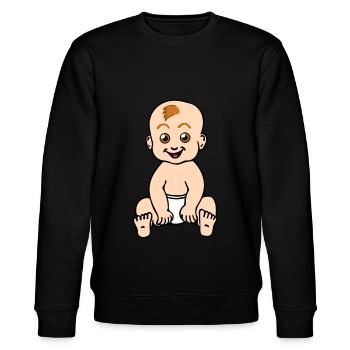 infant - Stanley/Stella CHANGER Unisex Organic Sweatshirt - black - Front - Nik (191cm) & Marisol (170cm)