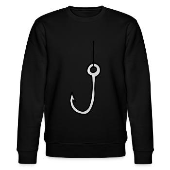 fishing hook - Stanley/Stella CHANGER Unisex Organic Sweatshirt - black - Front - Nik (191cm) & Marisol (170cm)