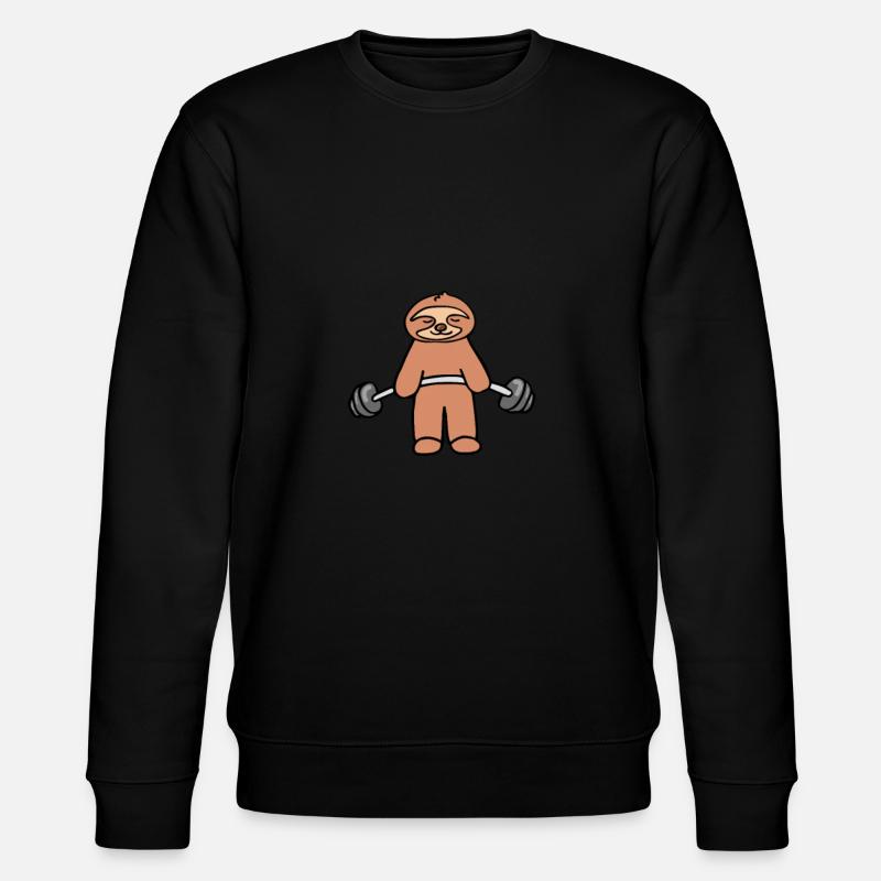 Sloth with a dumbbell - Stanley/Stella CHANGER Unisex Organic Sweatshirt - black
