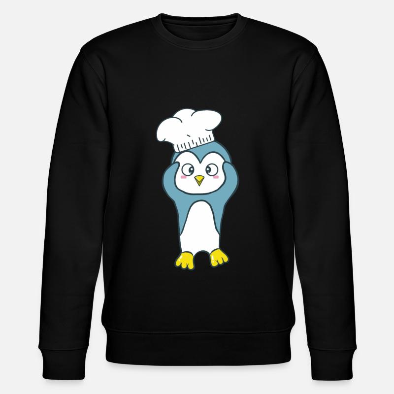 Penguin with a chef hat - Stanley/Stella CHANGER Unisex Organic Sweatshirt - black